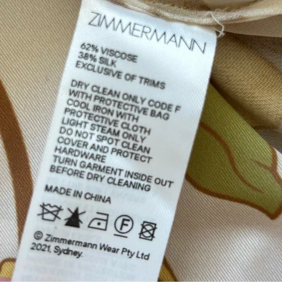 ZIMMERMANN Tempo Asymmetric Tiered Ruffle Dress Size 0 Artsy Boho Chic Flirty - Picture 6 of 9